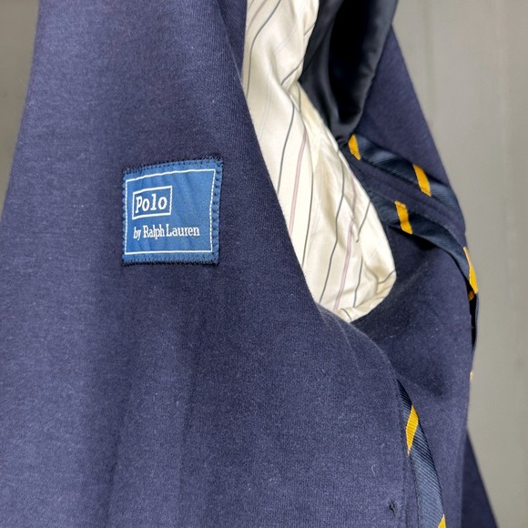 Polo Ralph Lauren Boys Navy Blue Knit‎ Two Button Blazer Jacket - Picture 7 of 9